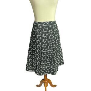 Kim Rogers Signature Eyelet A Line Midi Skirt Size 14 Black Cotton Boho